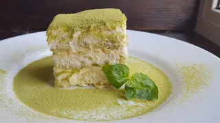 ТИРАМИСУ  с зеленым чаем матча🌿Matcha tiramisu