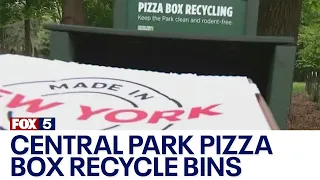 Central Park pizza box recycle bins