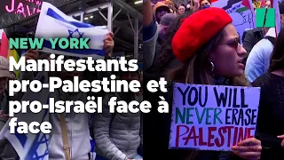 Des manifestants pro-Palestine et pro-Israël face à face à New York