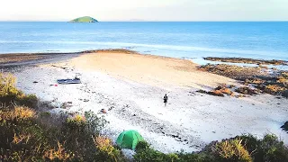 Solo Camping A TINY REMOTE TROPICAL ISLAND - Alone In The Ocean, Catch And Cook - Part 1