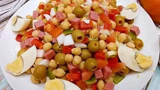 💥Cómo hacer ENSALADA DE GARBANZOS fácil y FRESQUITA 💥