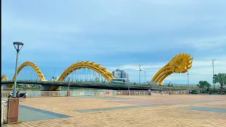 Crossing the Dragon Bridge in Da Nang, Vietnam