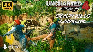 UNCHARTED 4 (STEALTH KILLS ÁREA DO DESLIZAMENTO) [4K UHD 60FPS] Gameplay PS5 #unchartedgameplay #ps5