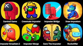 Survival Game 3D, Crewmate Imposter, Imposter Bridge Race, Draw Imposters, Imposter Smashers 2