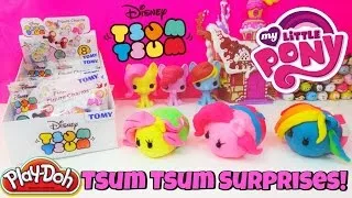 Disney Tsum Tsum blind bags! MLP My Little Pony Play doh Tsum Tsums! Kinder Toys ツムツム