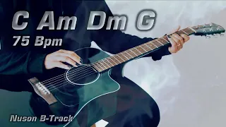 C Major Backing Track Acoustic Guitar + Cajon | Pop Style #18