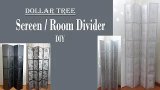 Screen / Room Divider 6ft / Dollar Tree DIY / Movable Partition