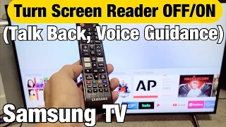 Samsung TV: How to Turn Screen Reader OFF/ON (Talk Back, Voice Reader, Voice Guidance)