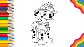 Learn How to Draw Marshall From Paw Patrol | Step by Step Drawing Tutorial For Kids