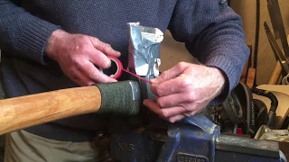 Axe handle:  protective wrapping.