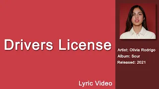 Drivers License Olivia Rodrigo Clean Lyrics Video  | 2022 Sour Album