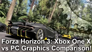 [4K] Forza Horizon 3: Xbox One X vs PC Graphics Comparison + Frame-Rate Test