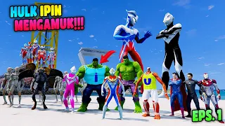 RAKSASA UPIN DAN ULTRAMAN CANTIK DIHAJAR HULK IPIN ULTRAMAN DYNA DATANG MENOLONG - GTA 5 ULTRAMAN