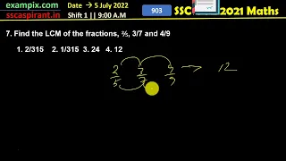 Find the LCM of the fractions, 2/5 3/7 and 4/9