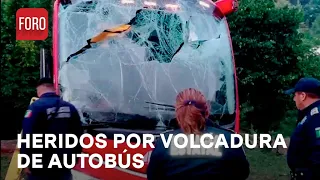 Volcadura de autobús en la México-Tampico deja 18 heridos - Las Noticias