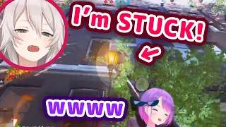 Botan Gets Stuck Between Two Buildings and Towa Can't Help Laughing At Her【ENG Sub/Hololive】