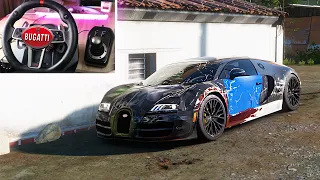 Rebuilding A Bugatti Veyron - Forza Horizon 5 (Steering Wheel + Shifter)