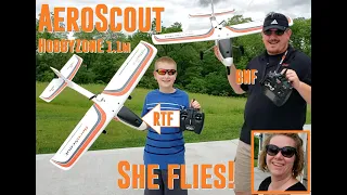 Hobbyzone - AeroScout 1.1m - RTF & BNF - Unbox, Build, Radio Setup, & Flights