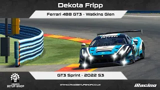 iRacing - 22S3 - Ferrari 488 GT3 - GT3 Sprint - Watkins Glen - DF