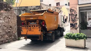 Garbage Truck In Italy Stock Video