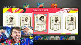 99 MARADONA + PELE IN PRIME ICON MOMENTS 194 FUT DRAFT!! (FIFA 20)