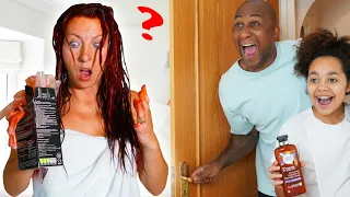 RED HAIR DYE SHAMPOO PRANK ON MY MUM!!