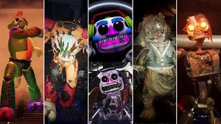 FNAF Security Breach & RUIN - All Boss Chase Scenes