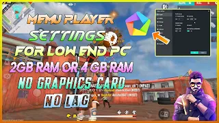 How To Fix Lag In Free Fire Memu Emulator - Memu Player Settings For 2GB OR 4GB Ram - No Lag 100%