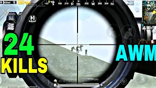 WATCH THIS IF YOU LOVE AWM | 24 KILLS SOLO VS SQUAD | PUBG MOBILE