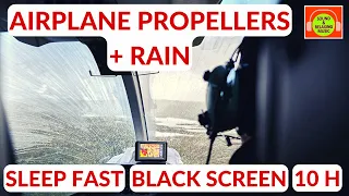 PROPELLER PLANE AND RAIN DEEP SOUND | FALL ASLEEP FAST | #whitenoise #B17 #blackscreen #10hours ✈️🎧😴