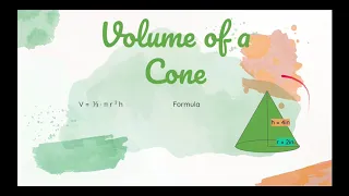 Volume of Cylinders Cone Sphere Radius & Height