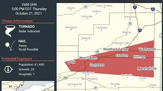 WATCH: Tornado warning issued for multiple Northeast Ohio counties
