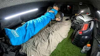 -5 Truck Camping w/ Electric Sleeping Bag