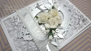 Silver Embossed Wedding Card