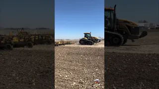 Cat Challenger Tractor and Field Cultivator.