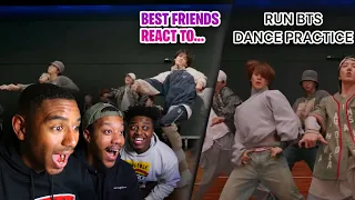 SHOWING MY BESTFRIEND'S THE 'RUN BTS' DANCE PRACTICE FOR THE FIRST TIME!! *LEGENDARY REACTION*