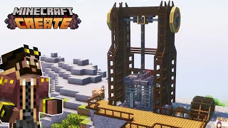 I built a WORKING MINESHAFT ELEVATOR in Minecraft Create Mod