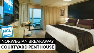 NCL Breakaway | Haven Courtyard Penthouse with Balcony Tour & Review 4K | Norwegian Cruise Lines