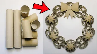 🧚‍♀️ Magic Wreath with Stars ⭐️ Easy Winter Wall Hanging DIY 🎄 Toilet Paper Roll Craft Idea for Xmas