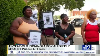 Protesters rally in Indianola after 11-year-old shot in chest by officer