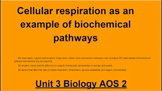 Unit 3 AOS 2 Biology: Cellular Respiration