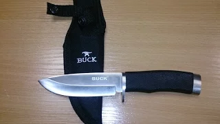 Нож BUCK 009 56HRC для выживания из Китая. AliExpress. Распаковка. Обзор.