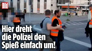 Neue Polizei-Taktik: Jetzt werden die Klima-Kleber blockiert