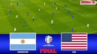 ARGENTINA vs USA | COPA AMERICA 2024 FINAL | FULL MATCH ALL GOALS | PES GAMEPLAY PC [FL 24]