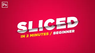 Photoshop Tutorial | Sliced Text Effect in 2 Minutes | Beginner