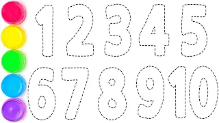 Numbers Coloring Page | Draw 123 for Kids | 1234567890 | Writing Number 1 to 10 | KS ART