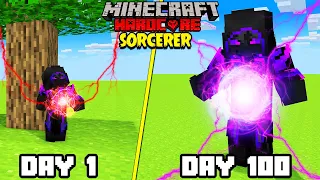 I Survived 100 Days as a SORCERER in Minecraft Hardcore HINDI