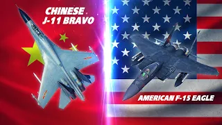 8x Chinese J-11B Vs 2x American F-15 Eagle | BVR | Digital Combat Simulator | DCS |