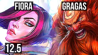 FIORA vs GRAGAS (TOP) (DEFEAT) | 72% winrate, 6 solo kills, Legendary, 10/2/0 | BR Master | 12.5