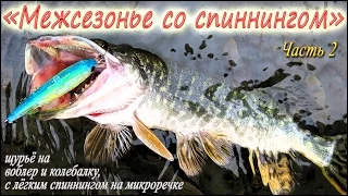 Рыбалка в межсезонье. Щука на воблер и колебалку, ультралайт на малой реке